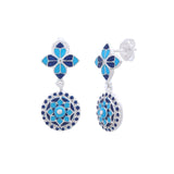 Rosette Circlet Drop Earrings