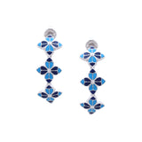 Blue Rosette Hoop Earrings