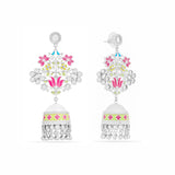 Floral Flock Dangler Jhumka Earrings