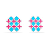 Turquoise Trellis Stud Earrings