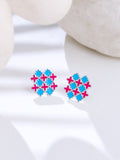 Turquoise Trellis Stud Earrings