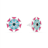 Geometric Lotus Stud Earrings