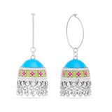 Nubian Blue Oasis Hoop Jhumka Earrings