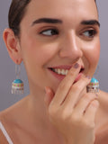 Nubian Blue Oasis Hoop Jhumka Earrings