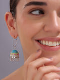 Nubian Blue Oasis Hoop Jhumka Earrings