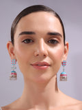 Turquoise Trellis Stud Jhumka Earrings