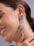 Turquoise Trellis Stud Jhumka Earrings