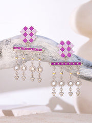 Majestic Mauve Trellis Dangler Earrings