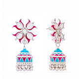 Lotus Reflection Stud Jhumka Earrings