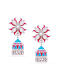 Lotus Reflection Stud Jhumka Earrings