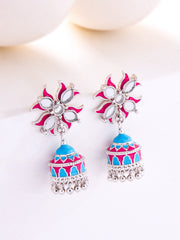 Lotus Reflection Stud Jhumka Earrings