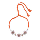 Crimson Cascade Multi-Strand Threaded Necklace