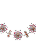 Crimson Cascade Multi-Strand Threaded Necklace