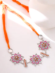 Crimson Cascade Multi-Strand Threaded Necklace