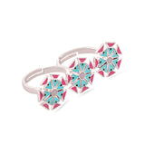 Geometric Lotus Two-Finger Ring