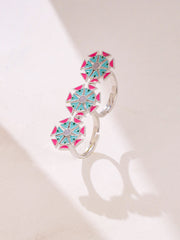 Geometric Lotus Two-Finger Ring