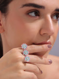 Geometric Lotus Two-Finger Ring