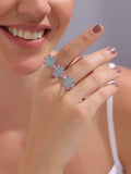 Geometric Lotus Two-Finger Ring