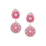 Majestic Pink Mosaic Drop Earrings