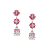 Majestic Pink Mosaic Jhumka Earrings