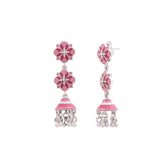 Majestic Pink Mosaic Jhumka Earrings