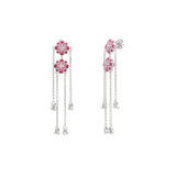 Rose Mosaic Chandelier Earrings