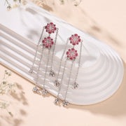 Rose Mosaic Chandelier Earrings