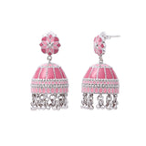 Coral Charm Tower Jhumka Earrings