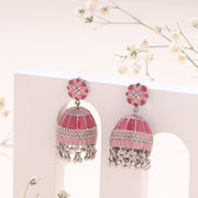 Coral Charm Tower Jhumka Earrings