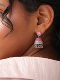 Coral Charm Tower Jhumka Earrings