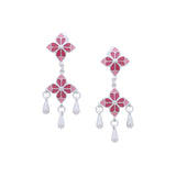 Blush Rosette Drop Earrings