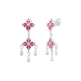 Blush Rosette Drop Earrings