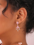 Blush Rosette Drop Earrings